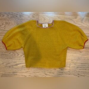 Demylee x Claire V. Crew yellow neck sweater size S